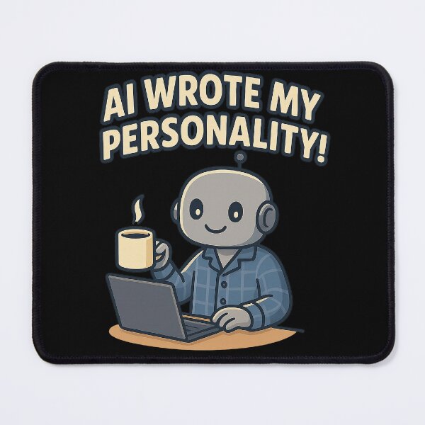 Item preview, Meme divertido de robot escrito por IA sobre mi personalidad designed and sold by RandomPrints.