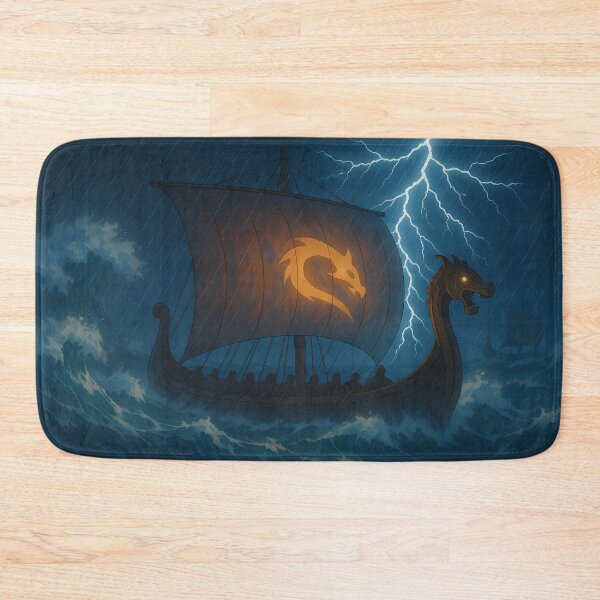 Item preview, Viking Longship in the Storm – Epic Anime Seascape designed and sold by NorseDrip.