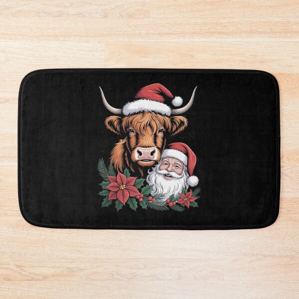 Item preview, Highland Cow Christmas Western Santa Cow designed and sold by MinaReinger.
