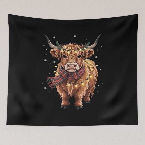 Item preview, Highland Cow Christmas Xmas Santa Baby Wooly Farm Animal designed and sold by AmparoBoyle.