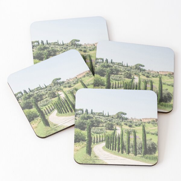 Item preview, Tuscany, Italy I Iconic road lined with cypress trees nature in the hills in a rural landscape of nature Italian countryside with a Mediterranean vibes and pastel aesthetic photography designed and sold by Julie Travel Photography.