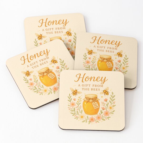 Item preview, Honey – A Gift from the Bees | Cottagecore Nature Art Print designed and sold by PurpleJelly.