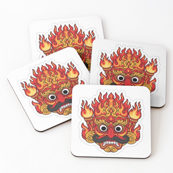 Item preview, Gini Raksha Fire Demon Mask Sticker - Ward Off Evil Spirits designed and sold by bloomling.