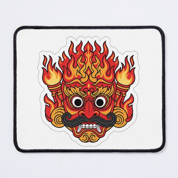 Item preview, Gini Raksha Fire Demon Mask Sticker - Ward Off Evil Spirits designed and sold by bloomling.