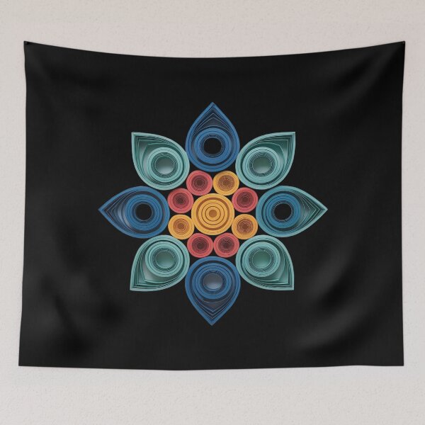 Item preview, Quilled Floral Bouquet in Hand Silhouette | Colorful Paper Art Design designed and sold by VividOrganica.