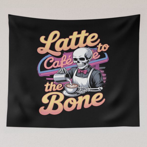 Item preview, caffeine skeleton - gothic barista - spooky latte - skull lover - skeleton caffeine - coffee fueled skeleton - horror coffee - cold brew skeleton designed and sold by JansenGS.