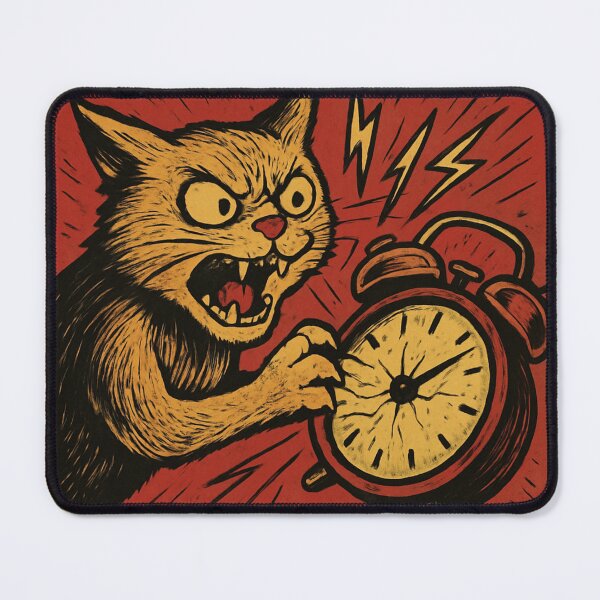 Item preview, Angry Cat vs Alarm Clock designed and sold by Thanabordee.