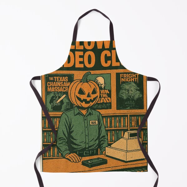 Item preview, Halloween Video Club – Pumpkinhead Clerk at Retro VHS Store | Vintage Horror designed and sold by KrintoryTees.