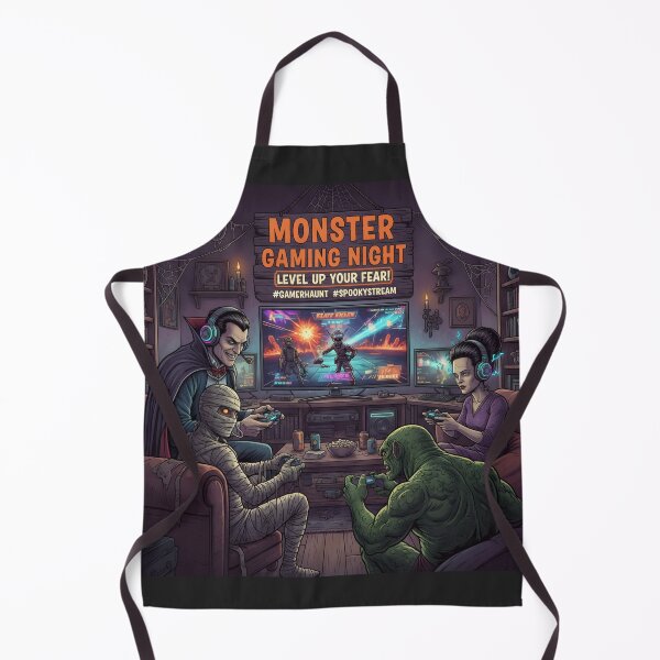 Item preview, Monster Gaming Night – Retro Horror Gamer Squad | Halloween Spooky Art | Creepy Digital Poster for Gamers designed and sold by 4xF.