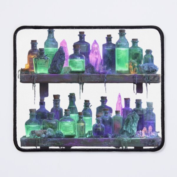 Item preview, Witch’s Potion Shelf — Neon Glow Elixirs designed and sold by AlexLineArt.