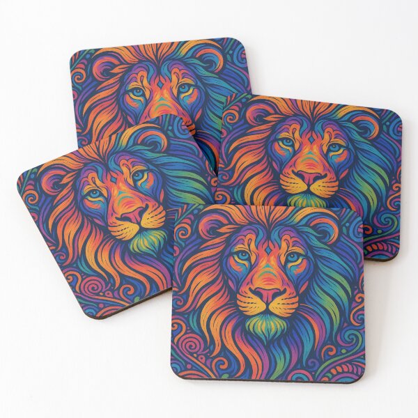 Item preview,  Psychedelic Lion – Vibrant Rainbow Animal Spirit Art designed and sold by GarnerSupplyCo.