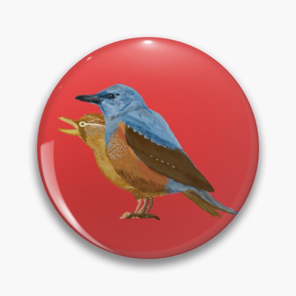 Item preview, A blue rock thrush and a melodious laughing thrush designed and sold by greenPQBstudio.