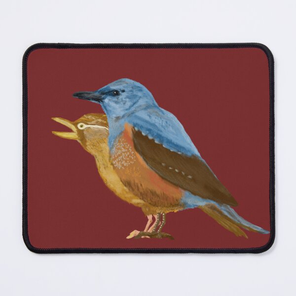 Item preview, A blue rock thrush and a melodious laughing thrush designed and sold by greenPQBstudio.