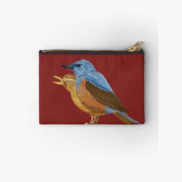 Item preview, A blue rock thrush and a melodious laughing thrush designed and sold by greenPQBstudio.