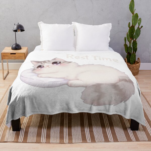 Aperçu de l'œuvre Oreiller Sleepy Cat Dreams créée et vendue par MKFashionLab.