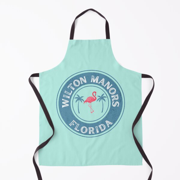 Item preview, Wilton Manors Florida Retro Flamingo Design with Tropical Palms Vintage Badge designed and sold by WarFX Designs.
