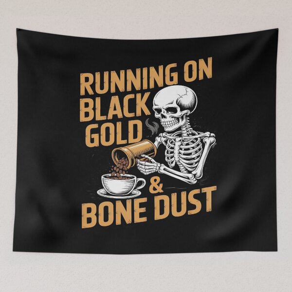 Item preview, skeleton coffee - death before decaf - gothic coffee - caffeine skeleton - spooky coffee - coffee and bones - skull coffee - skeleton espresso - halloween coffee - bone tired coffee wired designed and sold by JansenGS.