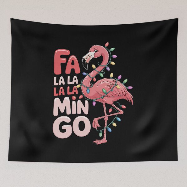 Item preview, Fa La La Mingo Flamingo Christmas Tropical Xmas Tree Lights designed and sold by FranzFriesen.