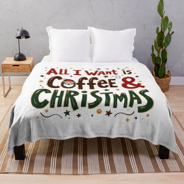 Item preview, All I Want Is Coffee & Christmas. Cute Festive Coffee Lover Quote. Holiday Vibes Design designed and sold by Aarvya Fashion Club ( A.F.C ).