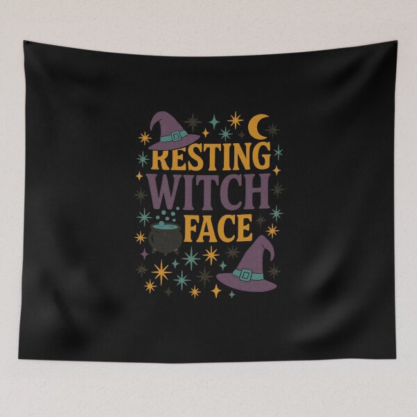 Item preview, Resting Witch Face – Funny Retro Halloween Typography Design designed and sold by FluffyCreative.