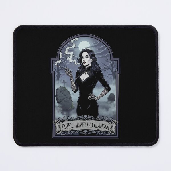 Item preview, Gothic Graveyard Glamour – Elegant Dark Lady in Haunted Cemetery. designed and sold by Spark2Seduction.
