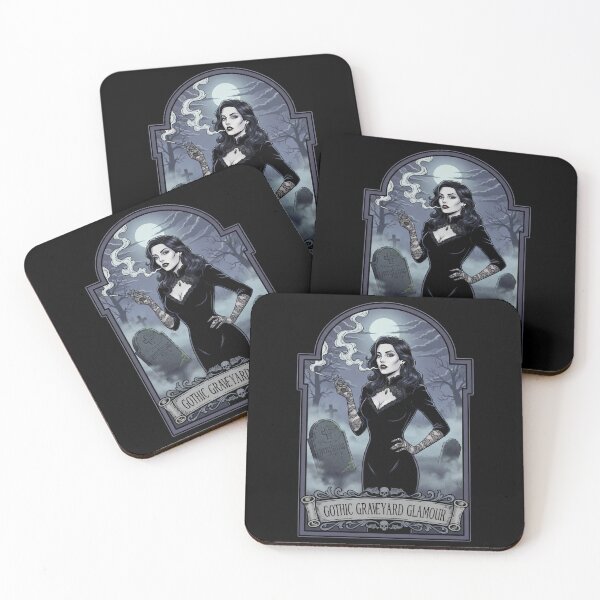 Item preview, Gothic Graveyard Glamour – Elegant Dark Lady in Haunted Cemetery. designed and sold by Spark2Seduction.