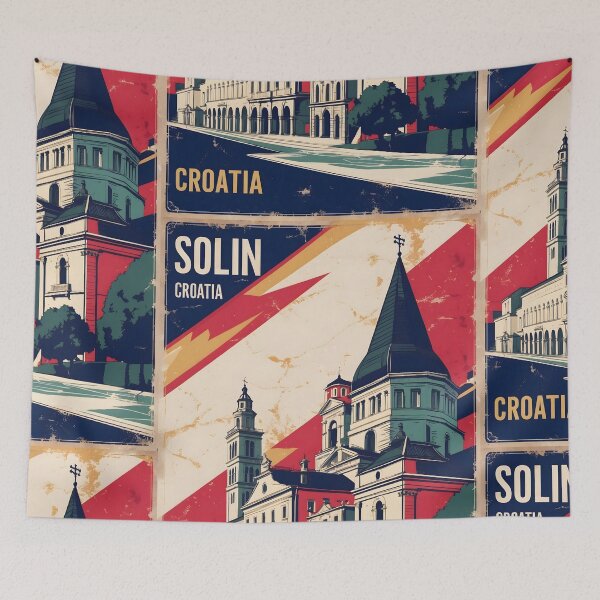 Item preview, Solin Croatia 1950s Vintage Travel Tourism designed and sold by TravelersGems.