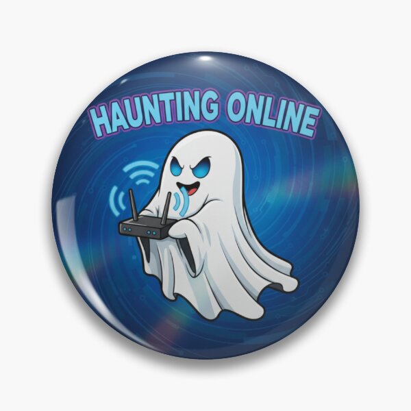 Item preview, Funny Tech Ghost Haunting Online Cartoon Design  designed and sold by PrintBreeze.
