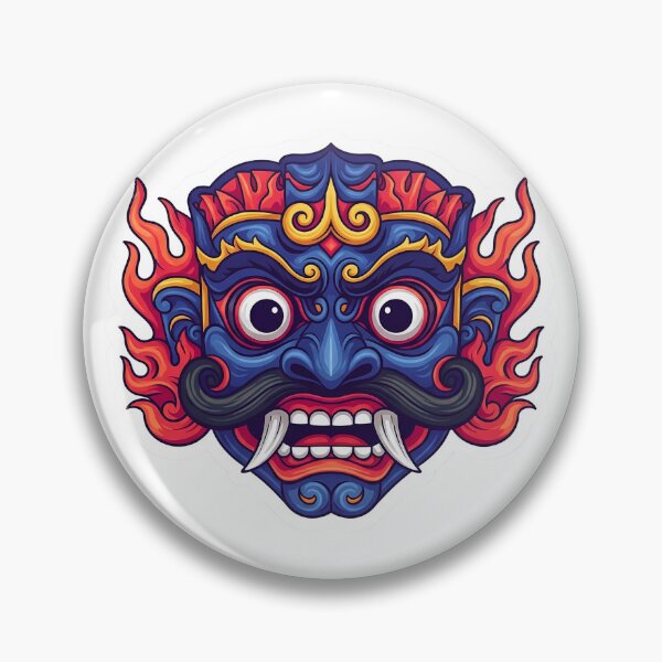 Item preview, Maru Raksha Demon of Death Sri Lankan Mask Sticker - Folklore Art designed and sold by bloomling.