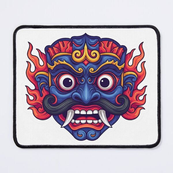 Item preview, Maru Raksha Demon of Death Sri Lankan Mask Sticker - Folklore Art designed and sold by bloomling.