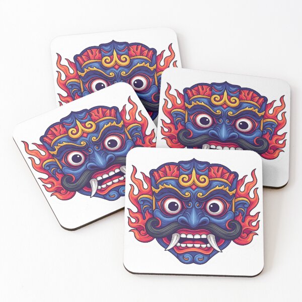 Item preview, Maru Raksha Demon of Death Sri Lankan Mask Sticker - Folklore Art designed and sold by bloomling.