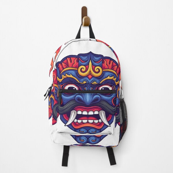 Item preview, Maru Raksha Demon of Death Sri Lankan Mask Sticker - Folklore Art designed and sold by bloomling.