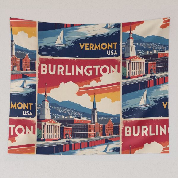 Item preview, Burlington Vermont 1950s USA Vintage Travel Tourism designed and sold by TravelersGems.