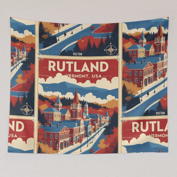 Item preview, Rutland Vermont 1950s USA Vintage Travel Tourism 2 designed and sold by TravelersGems.