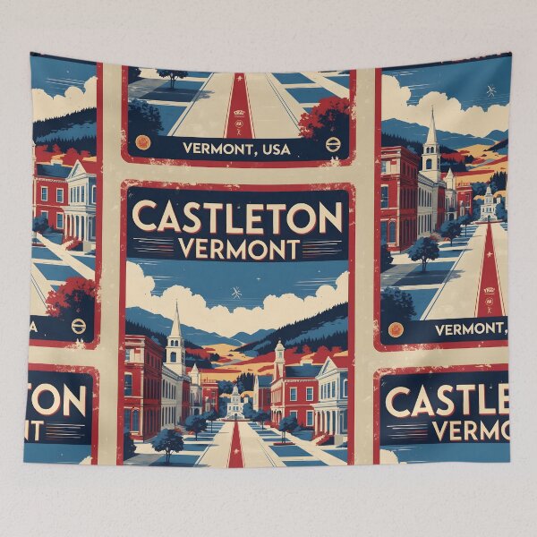 Item preview, Castleton Vermont 1950s USA Vintage Travel Tourism designed and sold by TravelersGems.