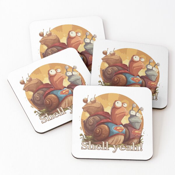 Item preview, Superhero Snails with Shell Yeah Slogan designed and sold by Inkspaced.