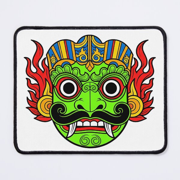 Item preview, Gara Raksha Green Demon Mask Sticker - Evil Eye Protection designed and sold by bloomling.