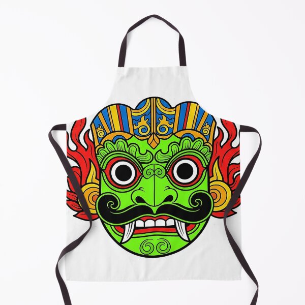 Item preview, Gara Raksha Green Demon Mask Sticker - Evil Eye Protection designed and sold by bloomling.