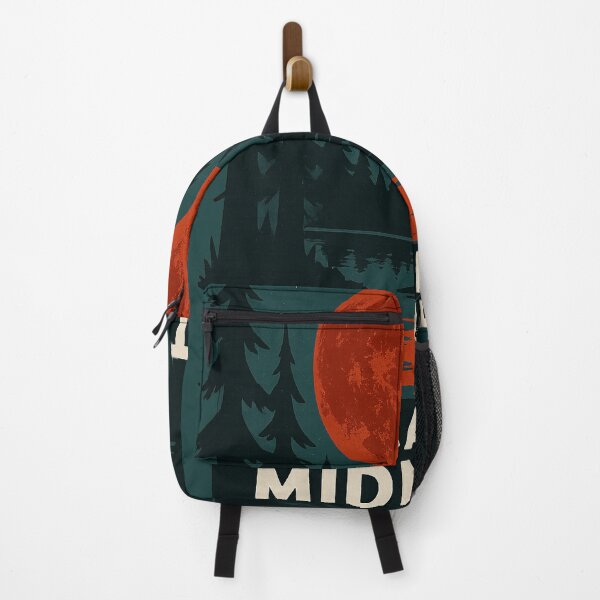 Item preview, Visit Camp Midnight Lake – Giant Red Moon & Cozy Cabin | Retro Camping designed and sold by KrintoryTees.