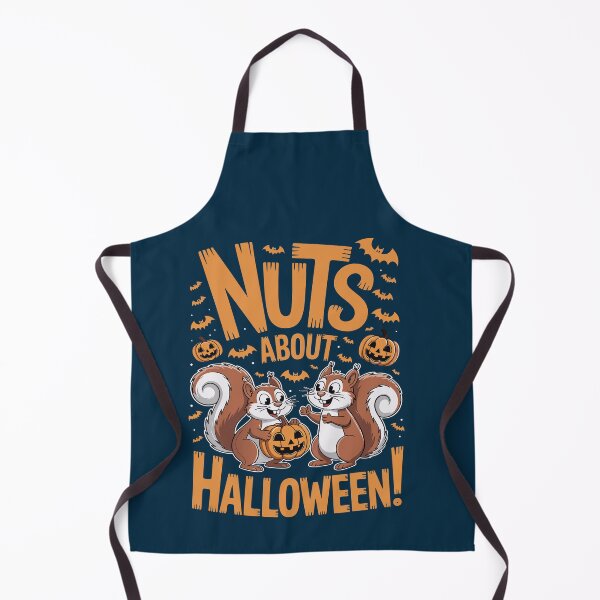 Item preview, A cute Halloween product featuring two squirrels and a pumpkin—NUTS ABOUT HALLOWEEN! designed and sold by Gadget80.