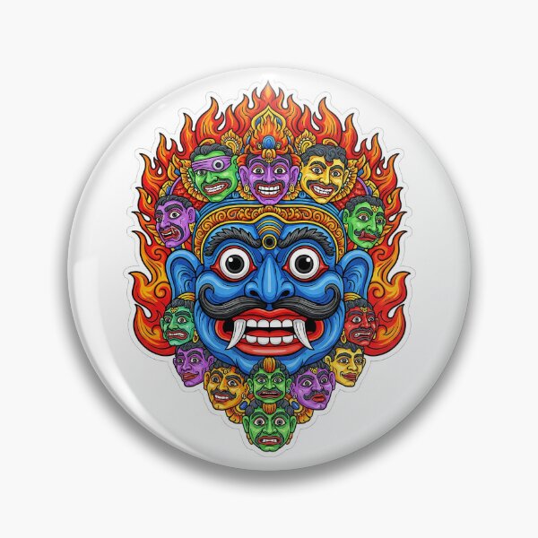 Item preview, Maha Kola Sanni Yaka Sticker - Master of Disease Demons Art designed and sold by bloomling.
