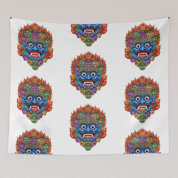 Item preview, Maha Kola Sanni Yaka Sticker - Master of Disease Demons Art designed and sold by bloomling.