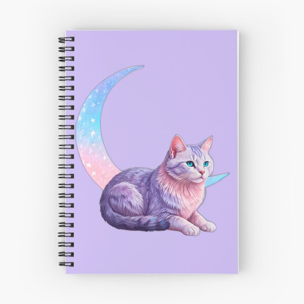 Item preview, Crystal Familiar – Dreamy Pastel Cat Under the Moon designed and sold by EtherealMoodboard.