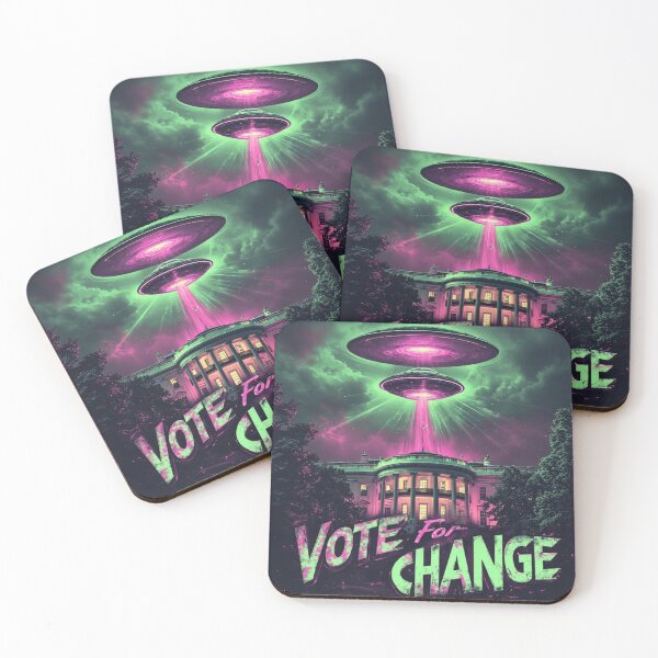 Item preview, Vote for Change UFO Art - Bold Sci-Fi Satire Print for Political Dreamers designed and sold by David R Sawin The Architects Of Eden.