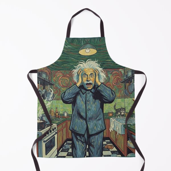 Item preview, Funny Einstein’s Scream: Kitchen Cleaning Day Chaos in Van Gogh Style designed and sold by VieBelieve.