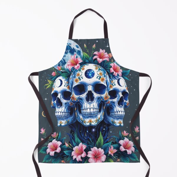Item preview, Celestial Skulls Moon Flowers Art designed and sold by Prachodayat Artworks.