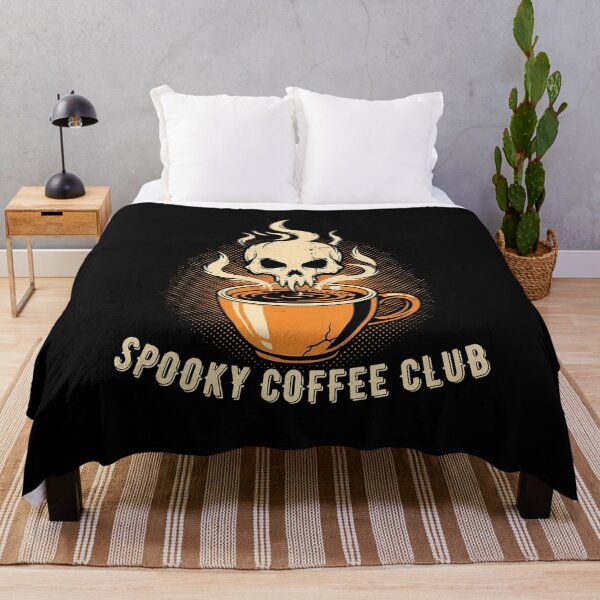 Item preview, Spooky Coffee Club Skull Halloween Caffeine Retro Goth designed and sold by VinsendDraconi.