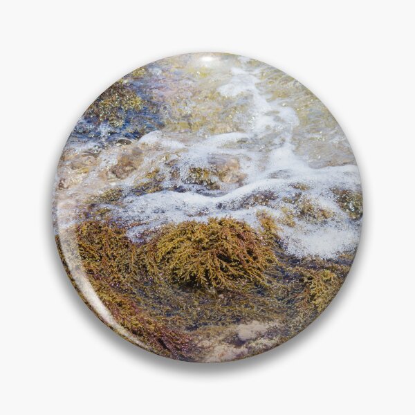 Item preview, Vibrant Seaweed On Rocky Tidepool Shore With Foamy Water And Clear Green Tide designed and sold by Nmallia.