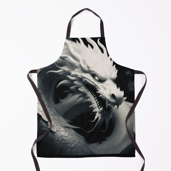 Item preview, Chinese Epic White Dragon on black background Metallic Silver colour Aesthetic designed and sold by Aesth3ticDreams.
