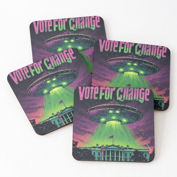 Item preview, Vote for Change UFO Invasion Art - Vibrant Sci-Fi Satire Print for Bold Thinkers designed and sold by David R Sawin The Architects Of Eden.